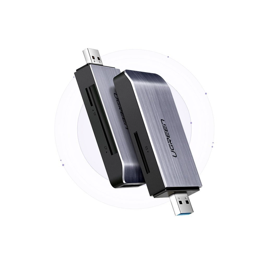 Ugreen SD / micro SD / CF / MS card reader for USB 3.0 gray (50541)eng
