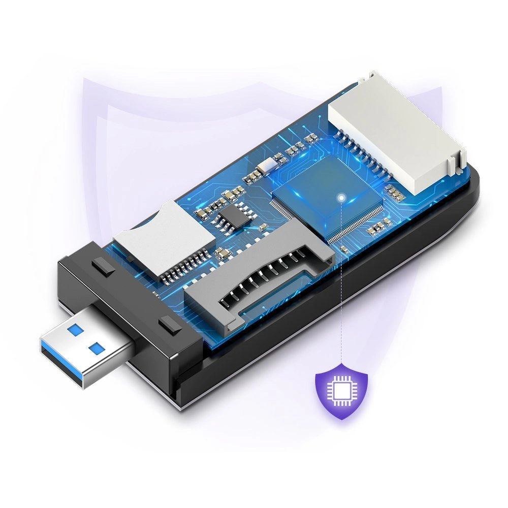 Ugreen SD / micro SD / CF / MS card reader for USB 3.0 gray (50541)eng
