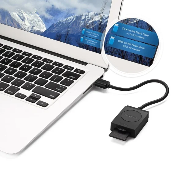 Ugreen SD / micro SD card reader to USB 3.0 black (20250)eng