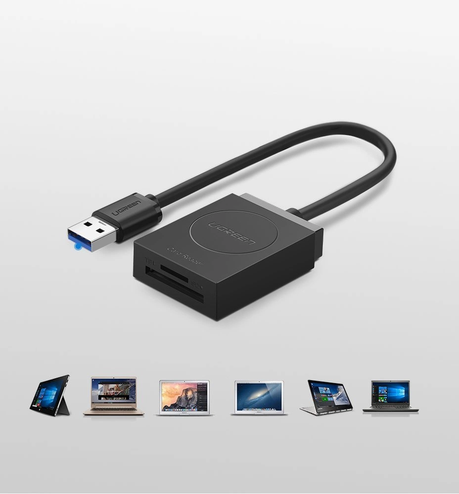 Ugreen SD / micro SD card reader to USB 3.0 black (20250)eng