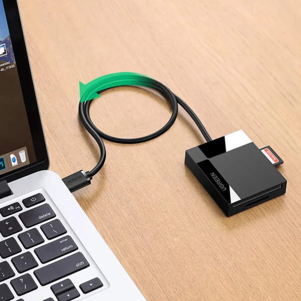 Ugreen CR125 30231 SD / micro SD / CF / MS memory card reader with 1m USB 3.0 cable - blackeng