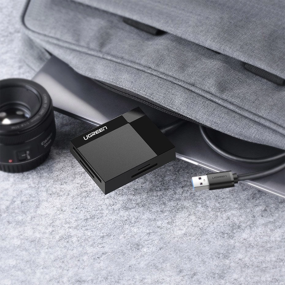 Ugreen CR125 30231 SD / micro SD / CF / MS memory card reader with 1m USB 3.0 cable - blackeng