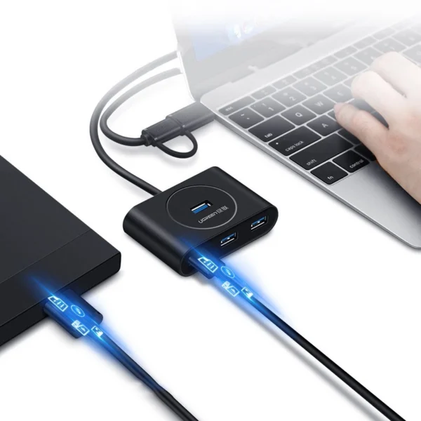 Ugreen HUB 4x USB 3.2 Gen 1 (0.5 m cable) black (20290)eng