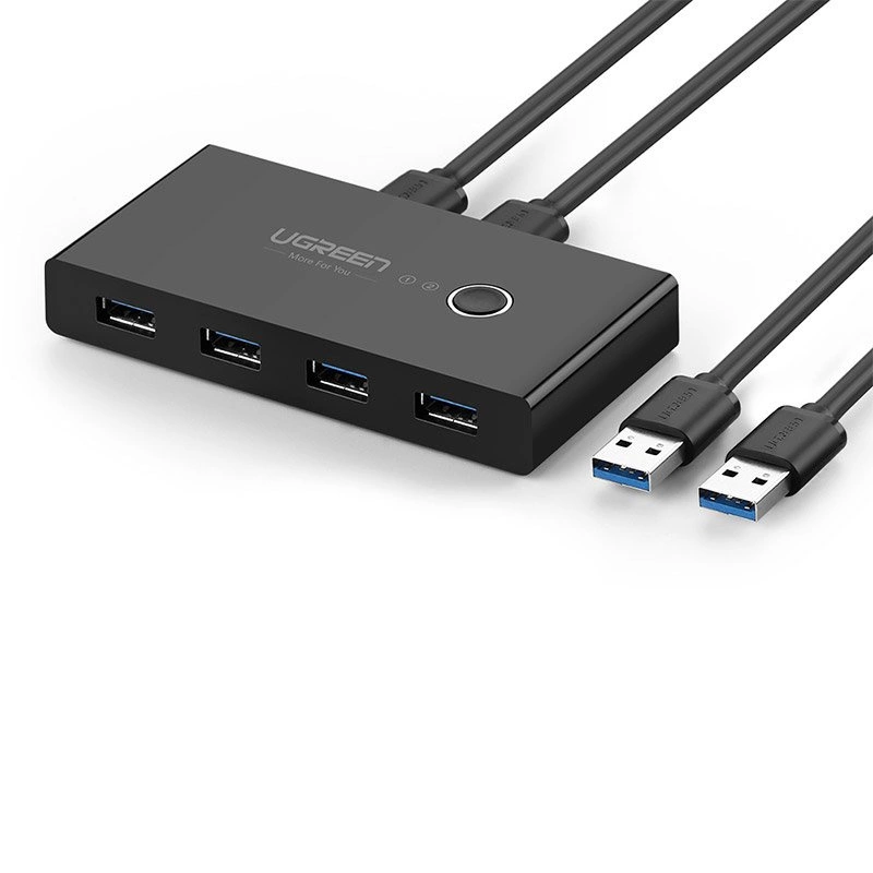 Ugreen switch box HUB switch 4x USB 2.0 USB splitter for two computers black (30767)eng