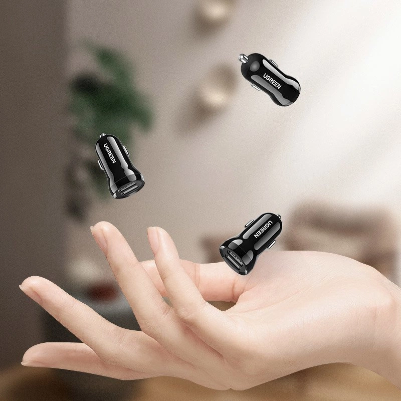 Ugreen car charger 2x USB 24W 4.8 A (2x 2.4 A) black (50875)eng