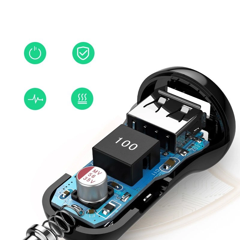 Ugreen car charger 2x USB 24W 4.8 A (2x 2.4 A) black (50875)eng