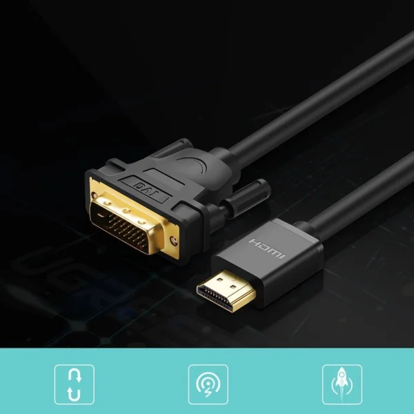 Ugreen HDMI - DVI 4K 60Hz 30AWG 1m black cable (30116)eng