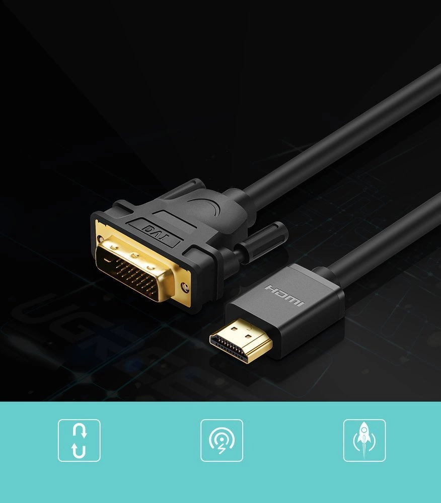 Ugreen HDMI - DVI 4K 60Hz 30AWG 1m black cable (30116)eng