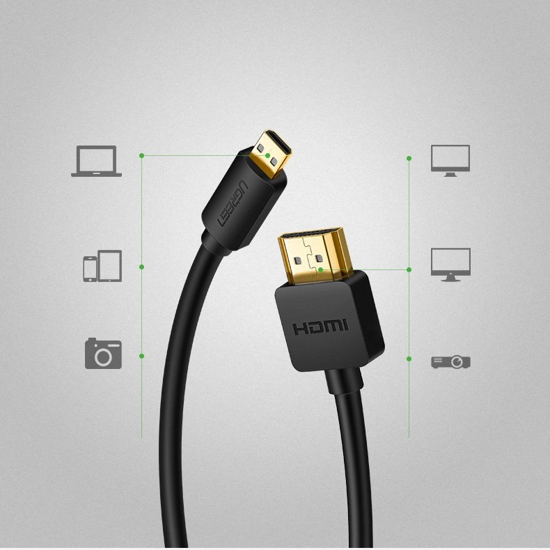 Ugreen cable HDMI - micro HDMI cable 19 pin 2.0v 4K 60Hz 30AWG 1.5m black (30102)eng