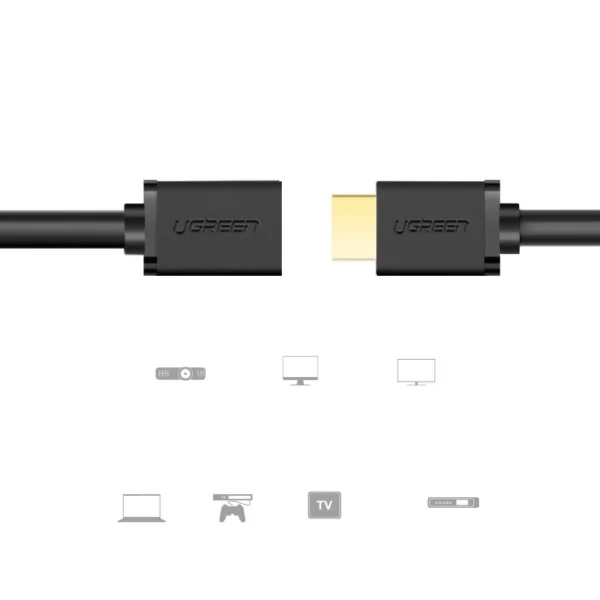 Ugreen HD107 10142 HDMI (male) - HDMI (female) 4K Cable 2m - Blackeng
