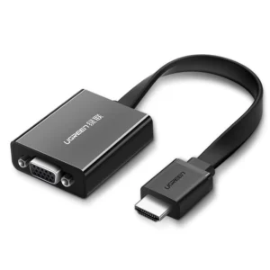 Ugreen adapter HDMI - VGA micro USB / audio 3.5 mm mini jack black (40248)eng