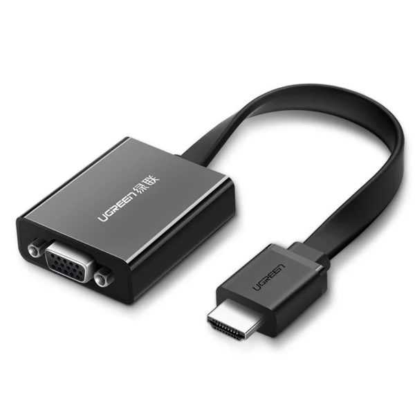 Ugreen adapter HDMI - VGA micro USB / audio 3.5 mm mini jack black (40248)eng