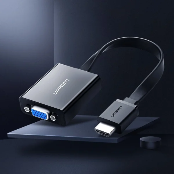 Ugreen adapter HDMI - VGA micro USB / audio 3.5 mm mini jack black (40248)eng