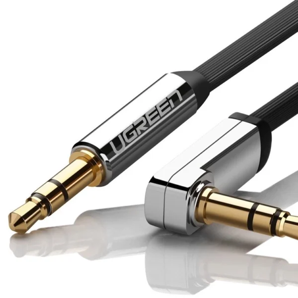 Ugreen flat cable audio cable AUX 3.5mm mini jack 1m silver (10597)eng