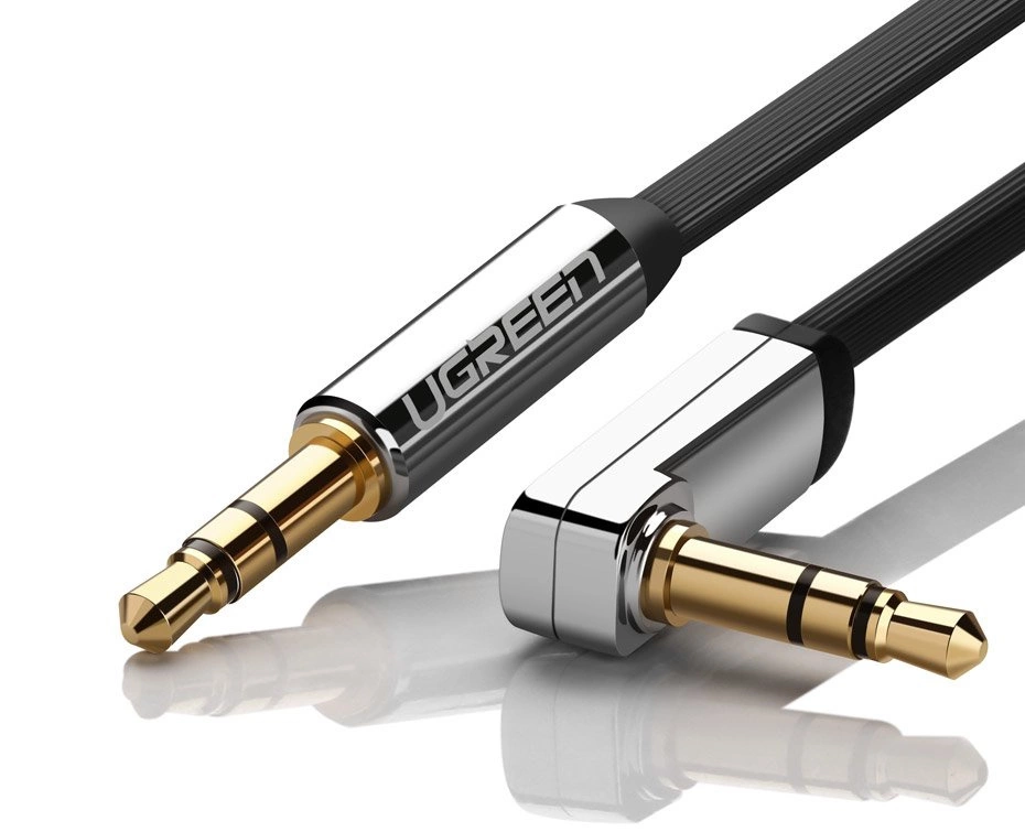 Ugreen flat cable audio cable AUX 3.5mm mini jack 1m silver (10597)eng