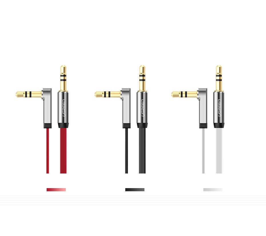 Ugreen flat cable AUX audio cable 3.5 mm mini jack 2m silver (10599)eng
