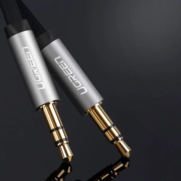 Ugreen flat cable AUX audio cable 3.5 mm mini jack 3m silver (10728)eng