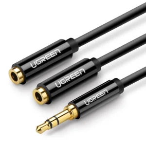 Ugreen cable 3.5 mm headphone splitter mini jack AUX 25cm black (20816)eng