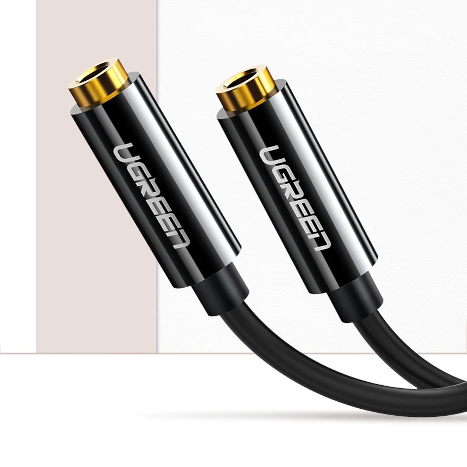 Ugreen cable 3.5 mm headphone splitter mini jack AUX 25cm black (20816)eng