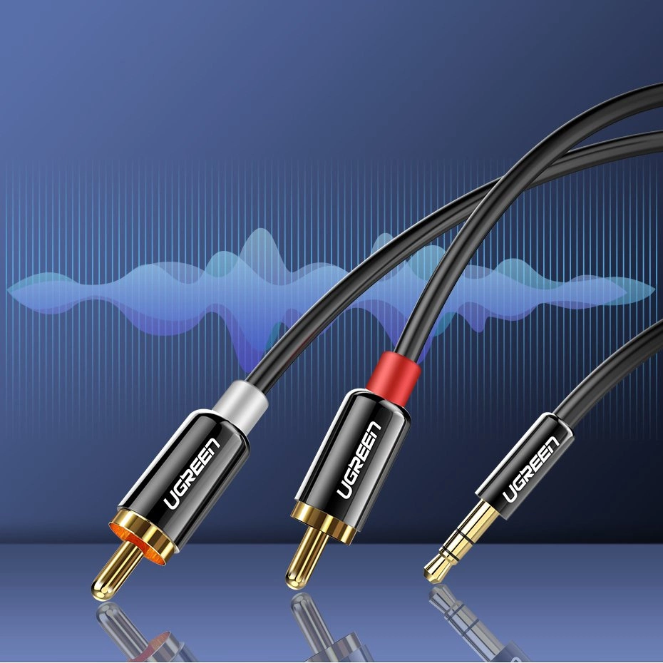 Ugreen AV116 10590 audio mini jack cable 3.5 mm (male) / 2RCA (male) 3m - blackeng