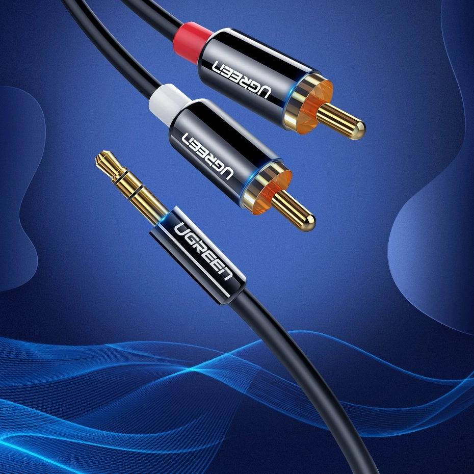 Ugreen AV116 10590 audio mini jack cable 3.5 mm (male) / 2RCA (male) 3m - blackeng