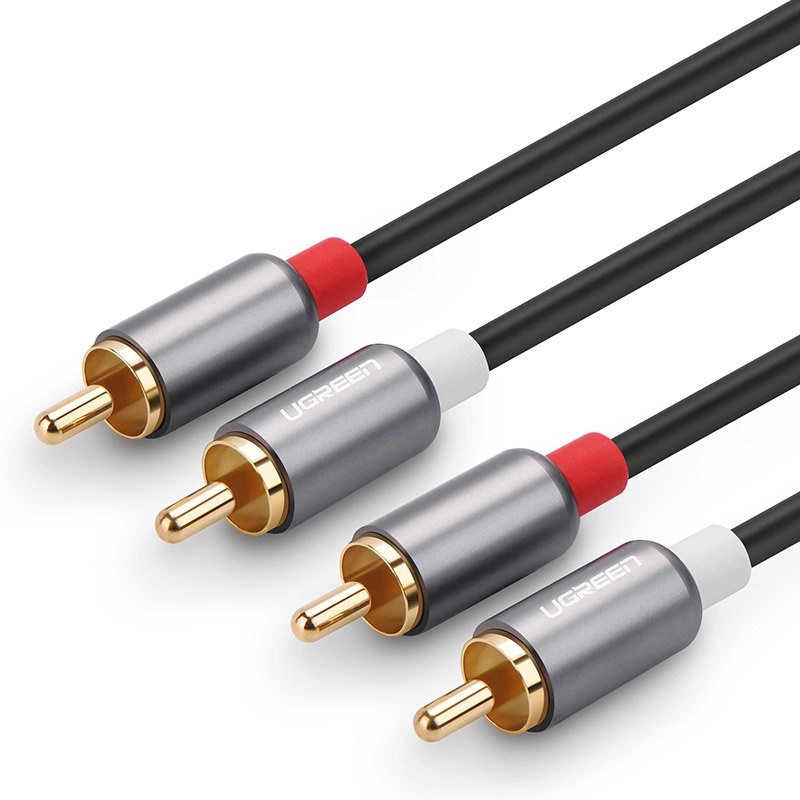 Ugreen AV104 10518 audio cable 2RCA (male) / 2RCA (male) 2m - grayeng