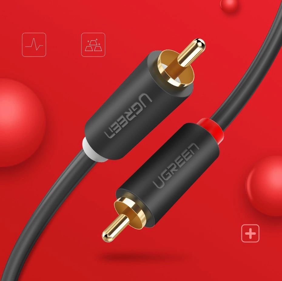 Ugreen AV104 10518 audio cable 2RCA (male) / 2RCA (male) 2m - grayeng