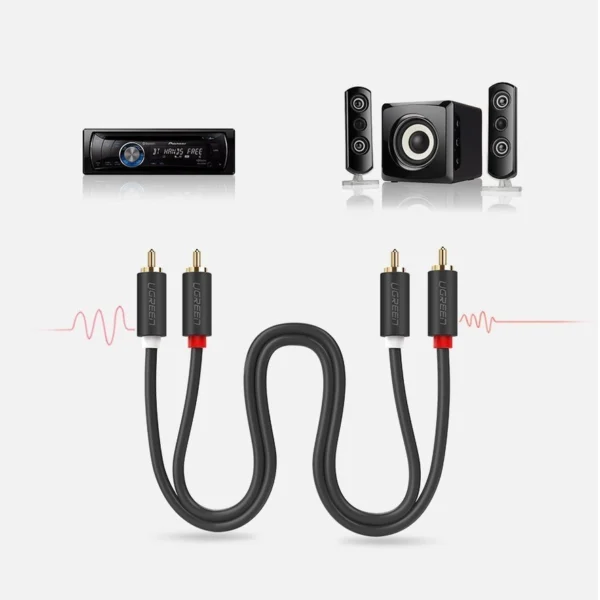 Ugreen AV104 10520 audio cable 2RCA (male) / 2RCA (male) 5m - grayeng