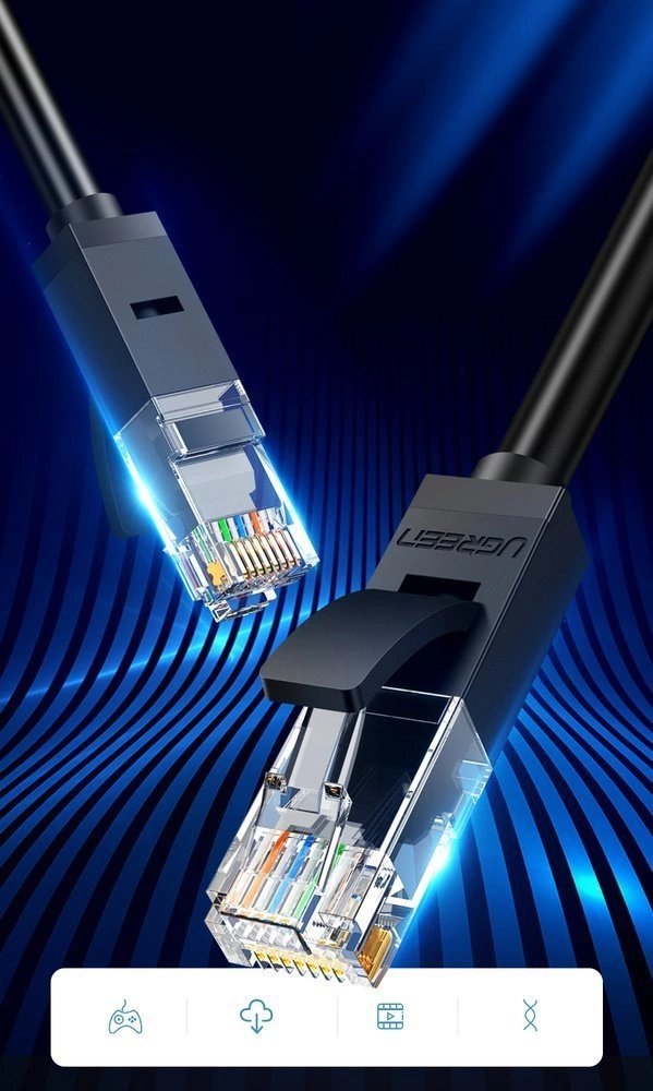 Ugreen cable internet network cable Ethernet patchcord RJ45 Cat 6 UTP 1000Mbps 2m black (20160)eng