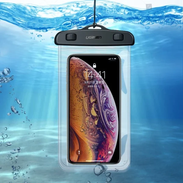 Ugreen LP186 60959 case waterproof IPX8 for 4-6.5" smartphone - black and transparenteng