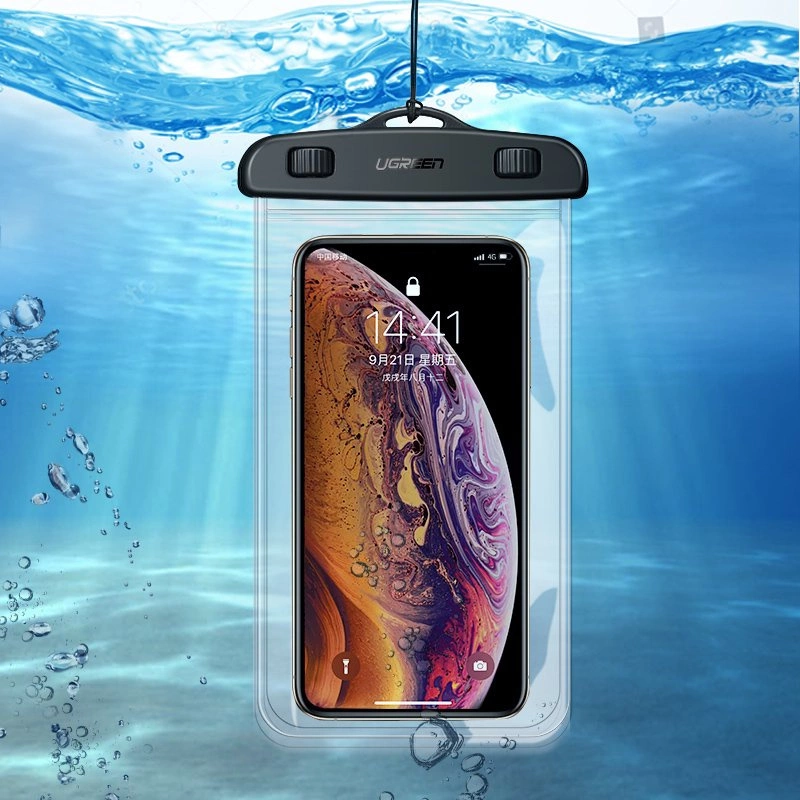 Ugreen LP186 60959 case waterproof IPX8 for 4-6.5" smartphone - black and transparenteng
