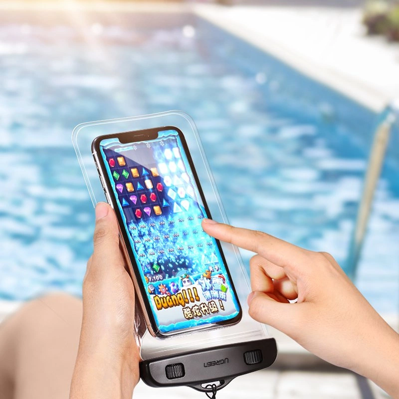 Ugreen LP186 60959 case waterproof IPX8 for 4-6.5" smartphone - black and transparenteng