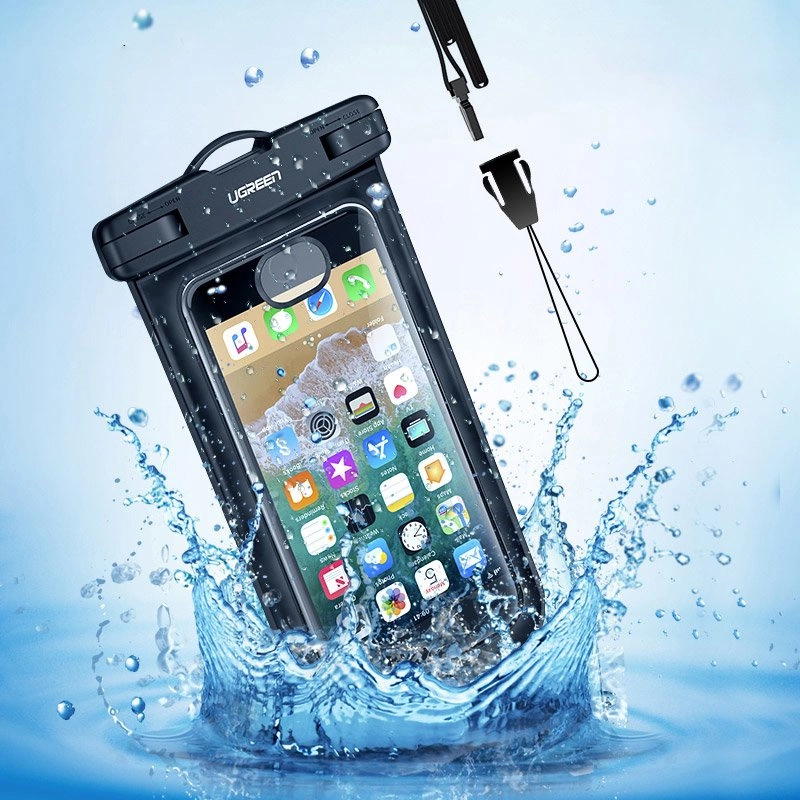 Ugreen LP186 60959 case waterproof IPX8 for 4-6.5" smartphone - black and transparenteng