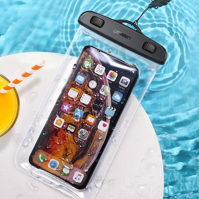 Ugreen LP186 60959 case waterproof IPX8 for 4-6.5" smartphone - black and transparenteng