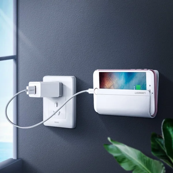 Ugreen wall mount smartphone stand for charging white (30394)eng