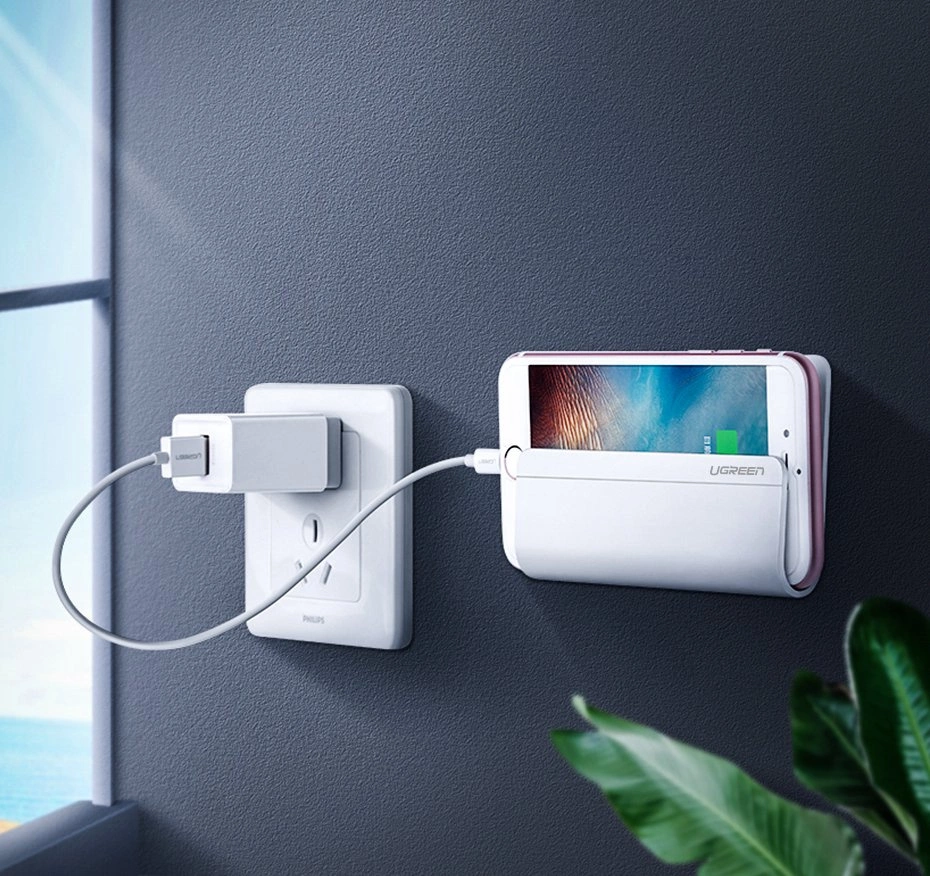 Ugreen wall mount smartphone stand for charging white (30394)eng
