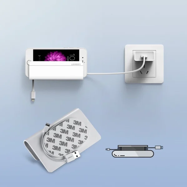 Ugreen wall mount smartphone stand for charging white (30394)eng