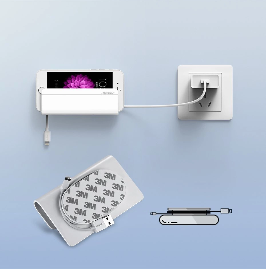 Ugreen wall mount smartphone stand for charging white (30394)eng