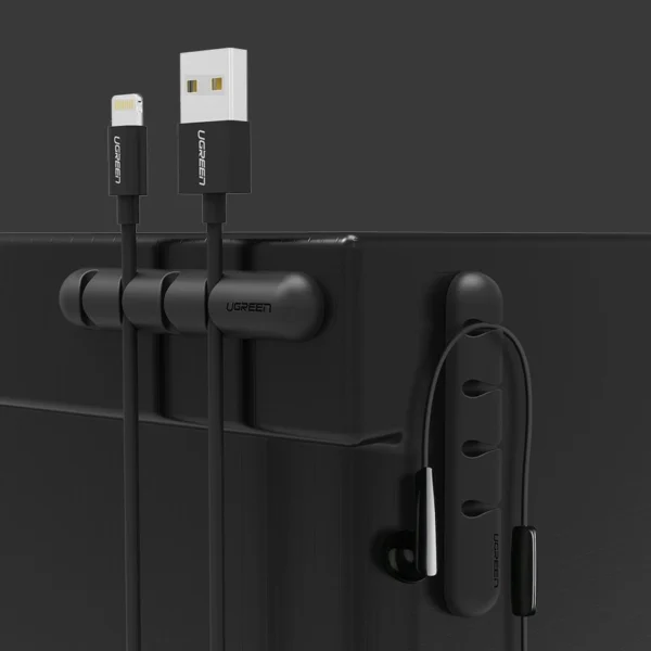 Ugreen 30762 self-adhesive organizer for 4 cables - black (2 pcs.)eng