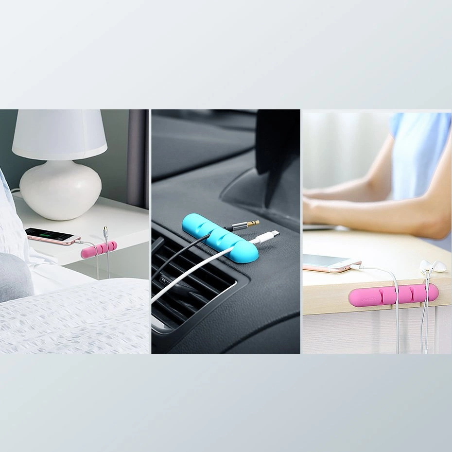 Ugreen 30762 self-adhesive organizer for 4 cables - black (2 pcs.)eng