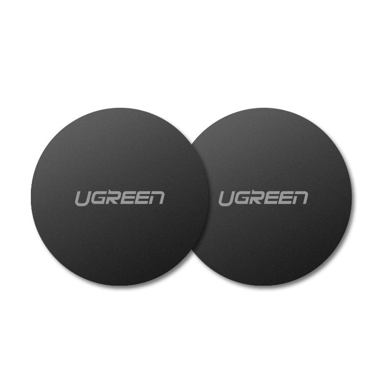 Ugreen LP123 30836 round metal plates for magnetic phone holders - black (2 pcs.)eng