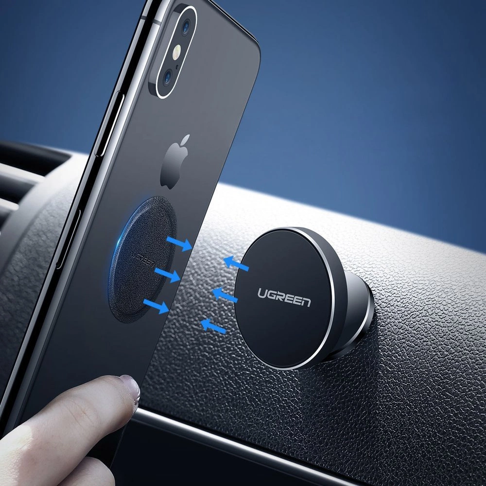 Ugreen LP123 30836 round metal plates for magnetic phone holders - black (2 pcs.)eng
