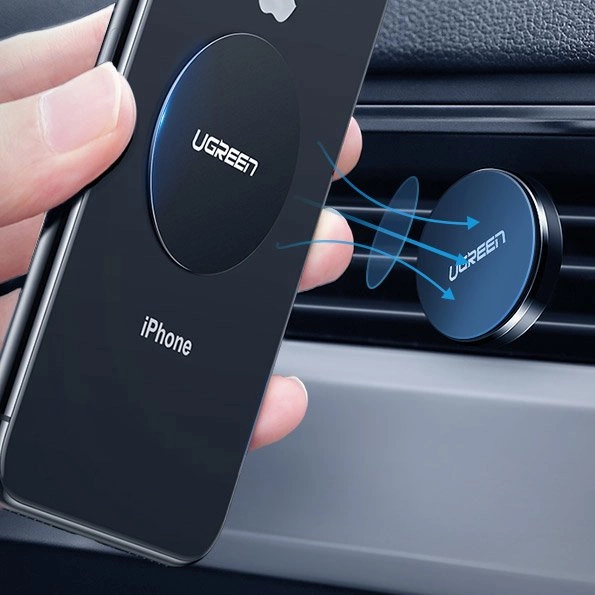 Ugreen LP123 30836 round metal plates for magnetic phone holders - black (2 pcs.)eng
