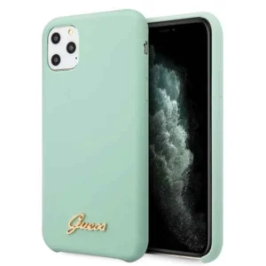Guess GUHCN58LSLMGG iPhone 11 Pro zielony/green hard case Silicone Vintage Gold Logoeng