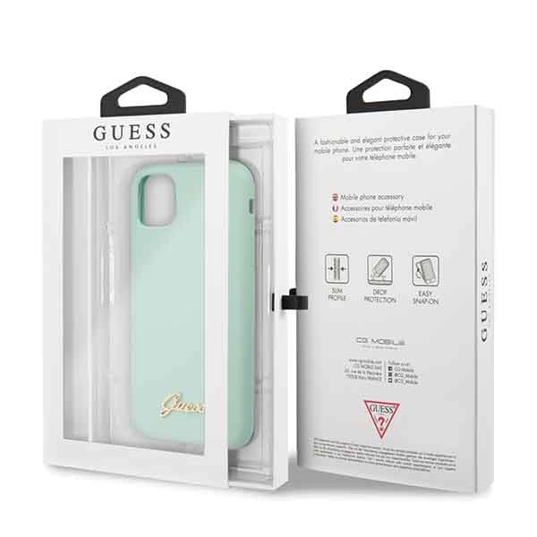 Guess GUHCN58LSLMGG iPhone 11 Pro zielony/green hard case Silicone Vintage Gold Logoeng