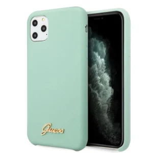 Guess GUHCN65LSLMGG iPhone 11 Pro Max green/green hard case Silicone Vintage Gold Logoeng