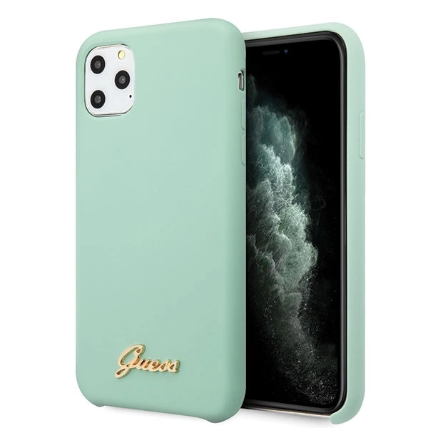 Guess GUHCN65LSLMGG iPhone 11 Pro Max green/green hard case Silicone Vintage Gold Logoeng