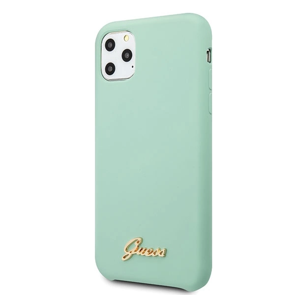 Guess GUHCN65LSLMGG iPhone 11 Pro Max green/green hard case Silicone Vintage Gold Logoeng