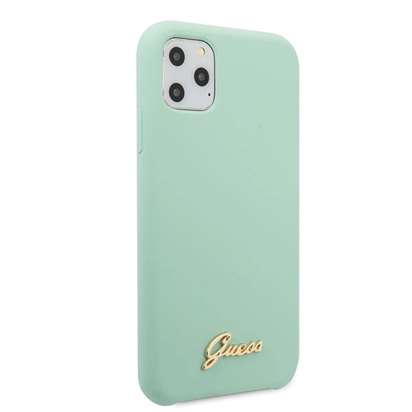 Guess GUHCN65LSLMGG iPhone 11 Pro Max green/green hard case Silicone Vintage Gold Logoeng