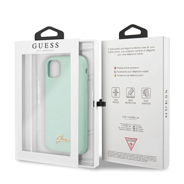 Guess GUHCN65LSLMGG iPhone 11 Pro Max green/green hard case Silicone Vintage Gold Logoeng